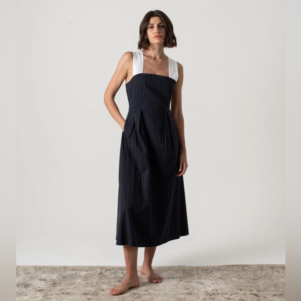 ▫️LUXMII ▫️Navy and White Striped Dress